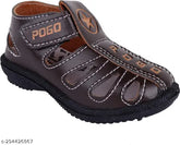 Brown Mesh and PVC BUNNIES sandals for kids (4.5 years to 12 years), featuring a soft footbed and slip-on design for easy wear and trendy style suitable for walking and working all day